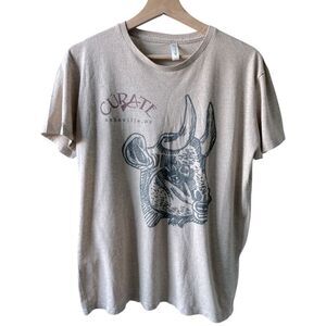 Curate Tan Graphic T-Shirt Large neutral cowgirl recycled cotton tee Carolina